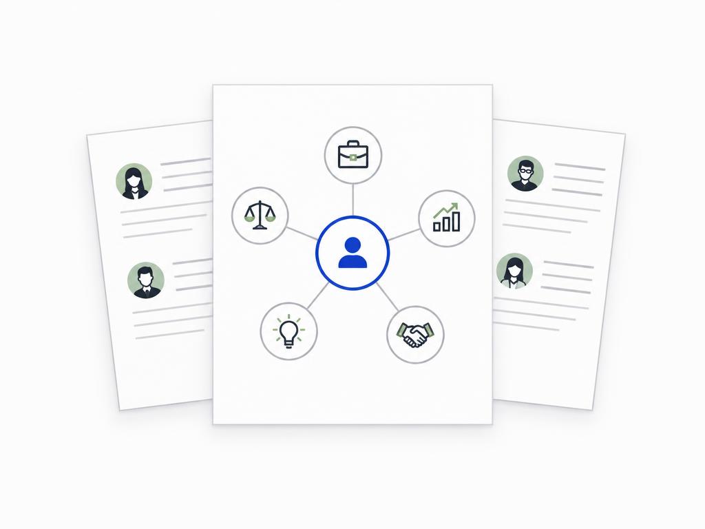 A founder connected to a network of business, legal, and investment contacts